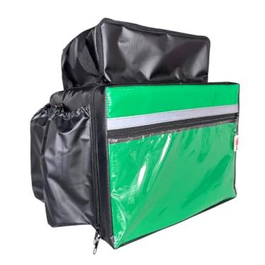 Imagem de Mochila Bag Completa para Motoboy Delivery Impermeável com ISOPOR 45L - Preto/Verde