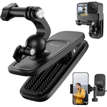 Imagem de Adaptom Clipe giratório de 360° para mochila com suporte de telefone, acessório de fixação de corpo para GoPro Max Hero 12 11 10 9 8 7 6 5, Insta360 X3 Go3, DJI Action 3 4, acessórios para iPhone