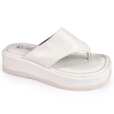 Imagem de Chinelo Dedo Feminino Flatform Sandália Papete Confortável (Off White, BR, Adulto, Numérico, 36)