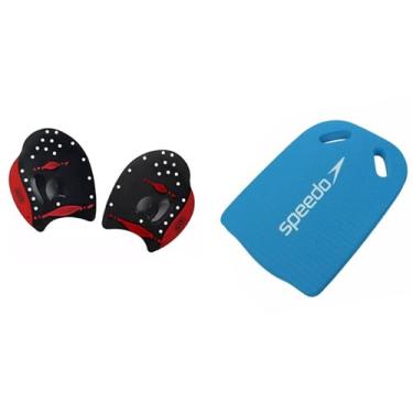 Imagem de Kit Natação Speedo Palmar Power Paddles + Prancha Swim (Azul, Palmar G)