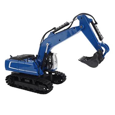 Imagem de Escavadeira de Controle Remoto, 2.4G Controle Remoto 1:18 Resistência a Choque RC Veículo de Construção Brinquedos para Areia (Bateria única azul)