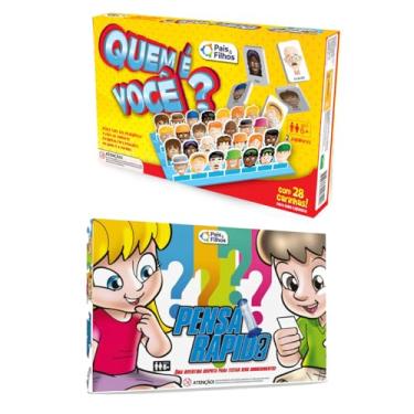 Imagem de Jogos Tabuleiro Brinquedos Crianças 7 Anos Quem é Você + Pensa Rápido - Pais e Filhos