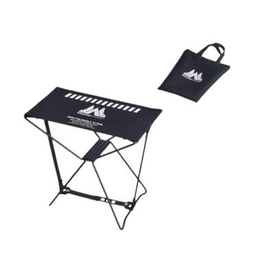 Imagem de menolana Banco de pesca dobrável, banco de pé ao ar livre com bolsa de armazenamento, móveis compactos para áreas externas, banco de acampamento para lounge, Preto