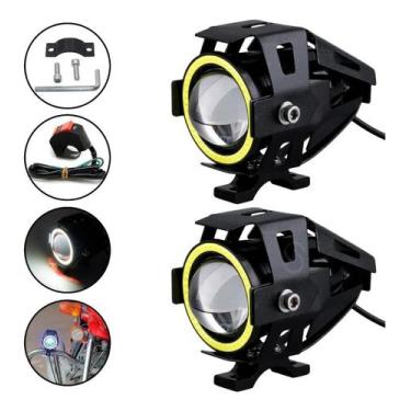 Imagem de Par Farol Milha Moto Nk-u7 Led Auxiliar 30w 6000k Neblina - STALLION/ 