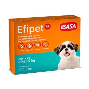 Imagem de Antipulga e Carrapatos Efipet 3+ 1,5mL para Cães de 4 a 9 kg - Ibasa
