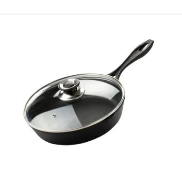 Imagem de Frigideira Ferro  N22 Cabo de Ferro Com Tampa Vidro P/ Forno , Fogão I