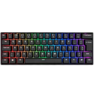 Imagem de Teclado Magnético Hall Effect 60% RGB ABNT2 Akko 3061S Preto com switch Pink Magnético