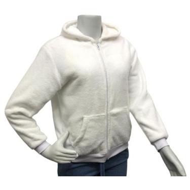 Imagem de Chaqueta pelucia femenino com ziper - JHASS, Preto