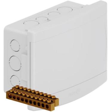 Imagem de Quadro Distribuição Embutir Disjuntores 6/8 Com Barramento PVC Branco 