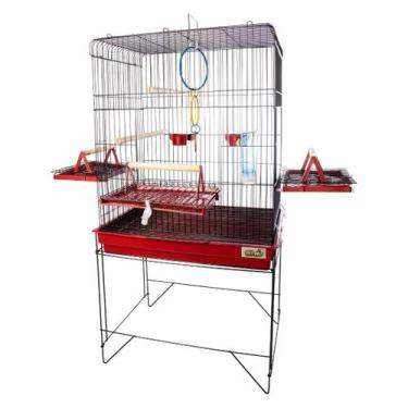 Imagem de Viveiro Gaiola para Calopsita Triplex Confort - Jel Plast, Black/Verme