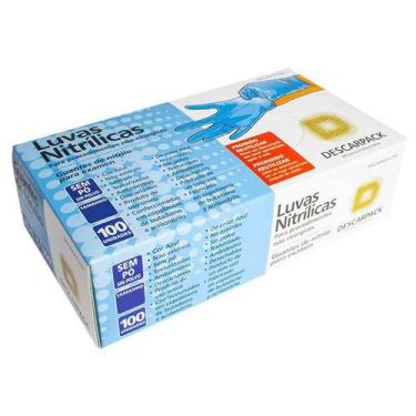 Imagem de Luva Nitrilica Procedimento Azul s/ Pó Descarpack (Tam M)