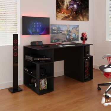 Imagem de Mesa Para Computador Gamer Somália Preto-Bela Casa - Bela Casa Movelar