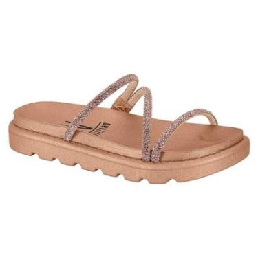 Imagem de Sandália Rasteira Feminina Vizzano Tiras Finas Com Strass-Feminino