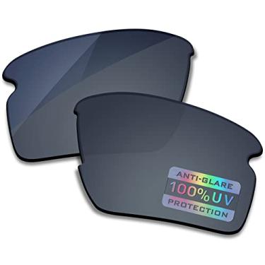 Imagem de Bowyer Lentes de reposição polarizadas para óculos de sol Oakley Flak 2.0 XL OO9188 - Espelhado cromado preto