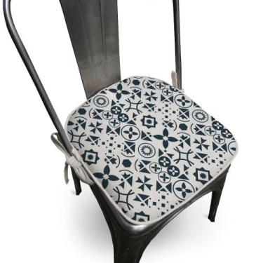 Imagem de Almofada Assento Para Cadeira Ladrilhos 40x40cm - FASTLAR, *Azul escur