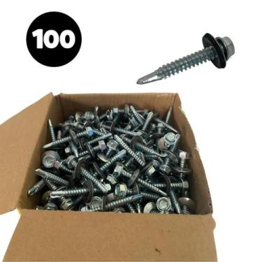 Imagem de Kit 100x Parafuso Telha Auto Brocante Sextavado 12 X 1.1 1/2 - Jomarca