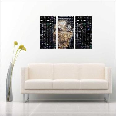 Imagem de Quadro Decorativo Informática Steve Jobs Com 3 peças Com Moldura - Vit