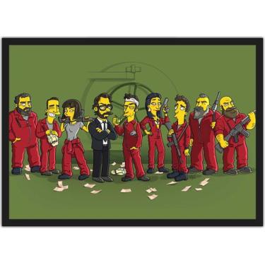 Imagem de Quadro Decorativo La casa de papel Simpsons Com Moldura - Vital Quadro