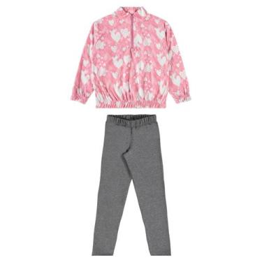 Imagem de Conjunto Blusão e Calça Legging Infantil Menina Guloseima, Rosa, 1