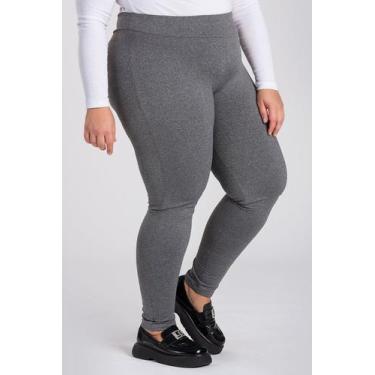 Imagem de Calça Legging Feminina Plus Size Peluciada - Serena, Mescla, G9