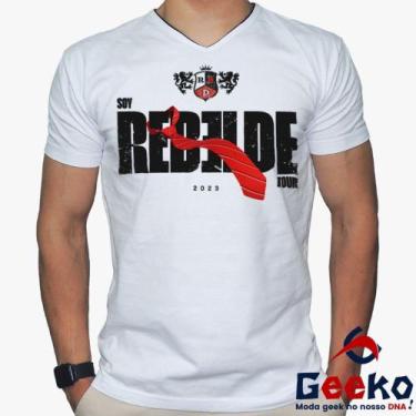Imagem de Camiseta Soy Rebelde Tour 100% Algodão RBD Geeko, Branco gola v, M
