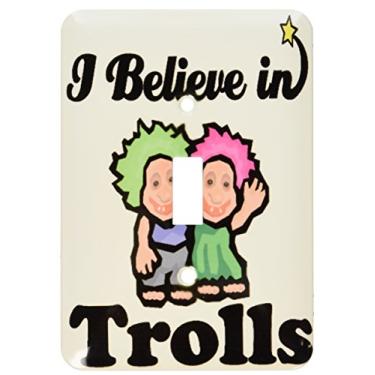 Imagem de 3dRose lsp_105683_1 Interruptor único I Believe In Trolls, multicolorido