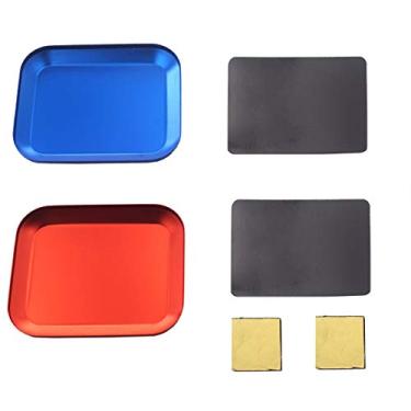 Imagem de 2 peças Mirlobby Bandeja de parafuso de alumínio com parafusos de almofada magnética palete de disco para modelo RC helicópteros de carro ferramenta de reparo de aviões