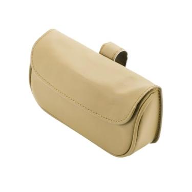 Imagem de INFINAUTO Estojo de armazenamento de clipe de óculos, clipe de óculos de sol, suporte de óculos, acessórios universais para SUV, caminhão, van, couro sintético bege, 1 peça