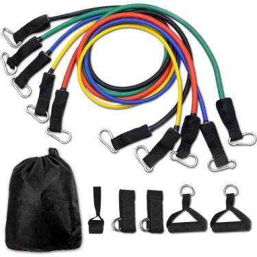 Imagem de Kit 11 Elastico Extensor Treino Academia Exercícios Em Casa