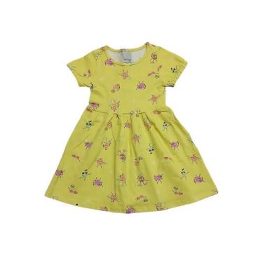 Imagem de Vestido Curto Roupa Infantil Criança Menina Tam 4-6-8 Malwee, Amarelo,