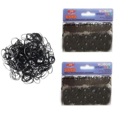 Imagem de 240 unidades  Xuxinha Elásticos De Silicone Preta cabelo - Lynx produç