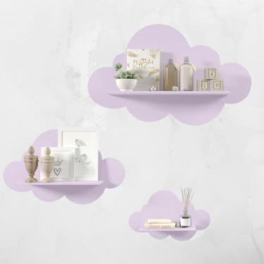 Imagem de Trio De Nichos Nuvem Em Mdf - Quarto De Bebê - era uma vez baby store,