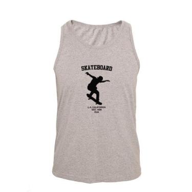 Imagem de Regata Masculina Algodão Skate California Básica - Ragor, G, Cinza