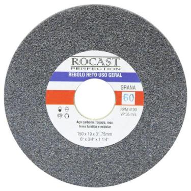 Imagem de Rebolo Para Moto Esmeril 6'' X 3/4'' Gr. 60 - Rocast