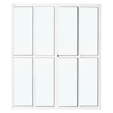 Imagem de Porta de Correr em Alumínio Branco 210x200x10 cm 4 Folhas VL Nobre CRV