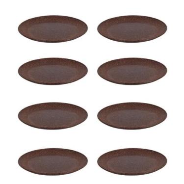 Imagem de 8 Prato Refeição Sustentável Redondo Durável 24cm Marrom Esc - EVO