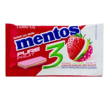 Imagem de Chiclete Mentos Pure Fruit Sem Açúcar 8,5g com 5 Unidades