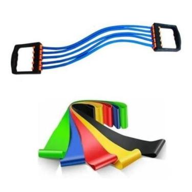 Imagem de Extensor Elástico + Faixa Thera Band Malhar Academia Pilates Fisiotera