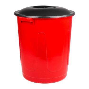 Imagem de Lixeira G Vermelha 60 Litros c/ Tampa Eco Nature - Slik