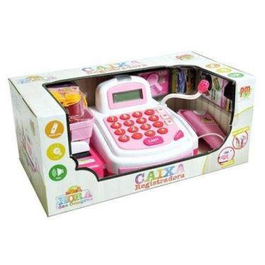 Imagem de Caixa Registradora c/ Luz Som Microfone e Acessórios 16x39x19cm Funcio