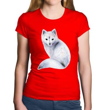 Imagem de Baby Look Algodão Raposa Arte - Foca na Moda, Vermelho, GG