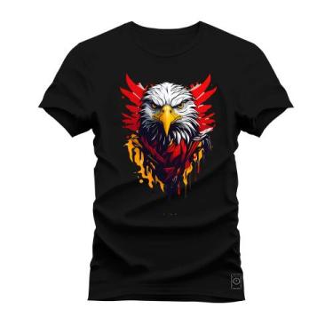 Imagem de Camiseta Plus Size Algodão T-Shirt Premium Estampada Gavião Olhar - Ne