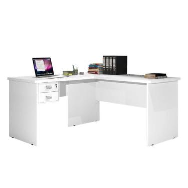 Imagem de Escrivaninha Taurus em L Branco - J&A Móveis