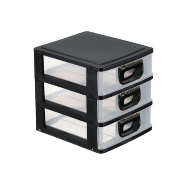 Imagem de Mini Porta Tudo para Casa - Gaveteiro Organizador 15x13x14cm com 3 Gav