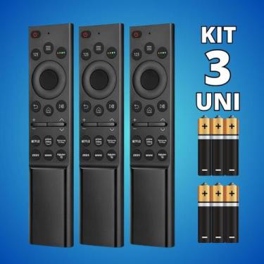 Imagem de Kit Controle Remoto Compatível Com Samsung Smart TV 4K Atalhos - Escol