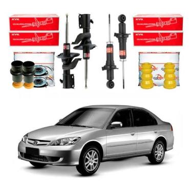 Imagem de Kit Amortecedor Dianteiro Traseiro Civic 1.7 2004 A 2006 - Kayaba