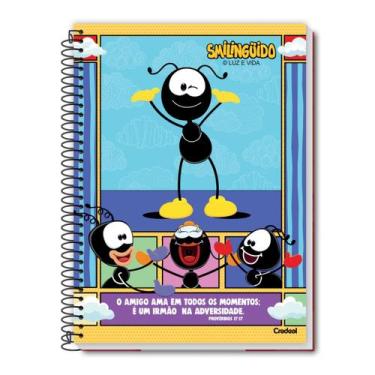 Imagem de Caderno Smilingüido Espiral Capa Dura 1 Matéria 80F Escolar, Azul