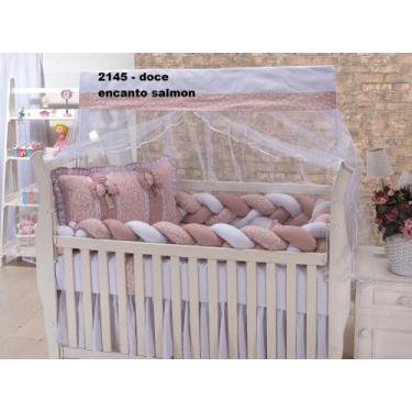 Imagem de Kit enxoval para berço americano modelo de trança doce encanto na cor 