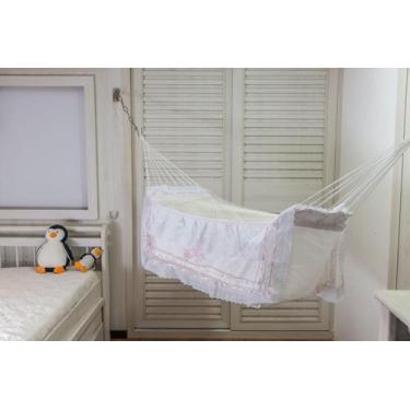 Imagem de Rede de Dormir Berço infantil para Bebê Branca - TEIXEIRA