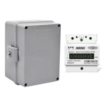 Imagem de Kit Medidor Bifásico Hiking 2 Fases e Neutro + Caixa - Medidor Energia